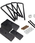Heavy Adjustable Front Leveling Lift Kit For 1999 To 2004 Ford F250 F350 Super Duty 4X4 parts, including spacers, bolts, and nuts.