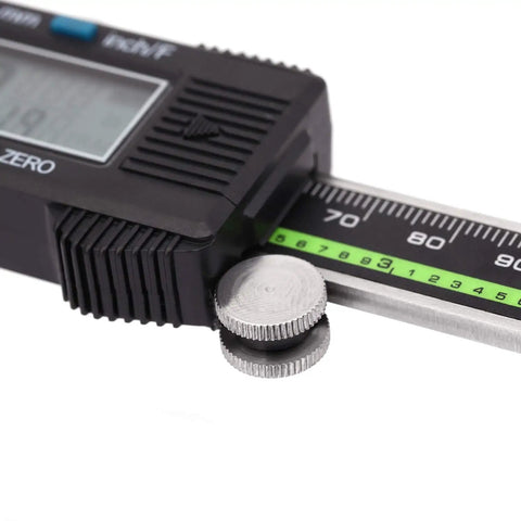 Close-up of Digital Caliper Stainless Steel With Large LCD Screen 6 Inch 150mm Fraction And Metric Conversion Electronic Vernier