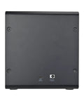 Kickass Four Bay External Hard Drive Enclosure For 3.5 And 2.5 Inch Sata Ssd Hdd Delivers Hot Swap With Savage 10 Gbps Usb Type C Transfer Speeds And Smooth Led Indicator Panel back view showing USB port, power connector, and durable black finish.