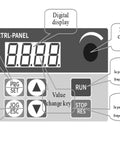 Dope Variable Frequency Drive 0.75 1.5 2.2 3 kW VFD 380V 220V Converter Inverter For 1 Phase To 3 Phase Motors control panel