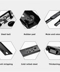 Smooth Glide Drawer Slides 8 To 20 Inch Cold Rolled Steel Two-Section Cabinet Tracks, detail view with features annotated