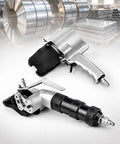 Top-Tier Pneumatic Steel Strapping Machine Heavy Duty Split Tensioner With Cutter And Sealer in silver, suitable for 19 mm and 25 mm steel straps.