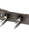 Top Shelf Heavy Duty Electric Sauna Heating Element With Flange Mount 230 Volt 2000 Watt 304 Stainless Steel close-up of mounting plate and connection points.