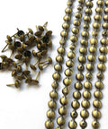 Brass Nailhead Upholstery Strips Kit For Sofas Headboards And Benches, 9.5mm Brass Tacks with 10 Strips for DIY Furniture Trim