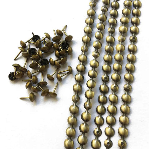 Brass Nailhead Upholstery Strips Kit For Sofas Headboards And Benches, 9.5mm Brass Tacks with 10 Strips for DIY Furniture Trim