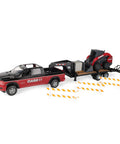 RAM 2025 Dealership Truck With Case IH Skid Steer And Gooseneck Trailer 1 16 Scale Lights And Sounds Real Steering Front Wheels Tailgate Open Indoor Outdoor Toy For Kids Ages 3 Plus