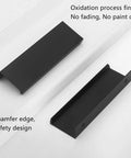 30 Pack Black Cabinet Handles Modern Drawer Pulls Finger Edge Pulls for Kitchen and Bath, black handles with chamfer edge