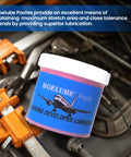 High-Performance Synthetic Lubricant Paste for MQL Applications, Industrial Pink Multi-Use Lubricant jar against tools.