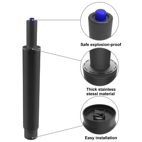 Heavy Duty 8 Inch Gas Lift Cylinder Replacement For Office Chairs 450lbs Long Stroke Pneumatic Shock Piston Universal Size Fits Most Chairs Great For Tall Folks Class 4, showing design details and safety features.