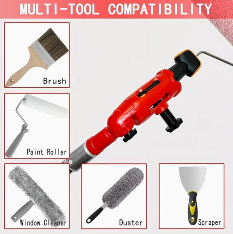 Multi Angle Paint Tool Clamp With 180 Degree Rotating Holder showing compatibility with brushes and rollers