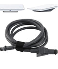 Rock Solid 6.6 Ft Ethernet Extension Cable IP68 Waterproof Flat Network Cord coiled with connectors for reliable connections.