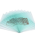 Clear Welding Protection Lenses 4.3 X 3.5 Inch, 20 Pack Right Angle Replacement Shields For Solar Weld Helmets, fanned out view