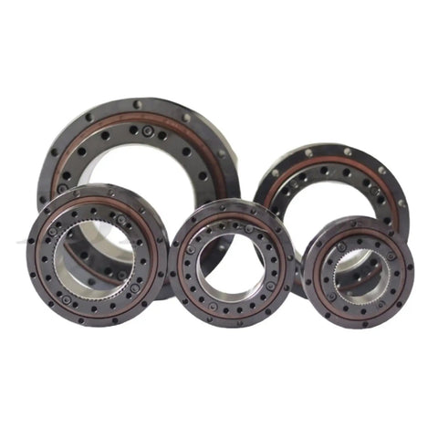 High Precision WXD32 Harmonic Reducer For Industrial Robot Manipulator Arm Joint Hollow Transmission, showing various sizes and hollow shaft design.