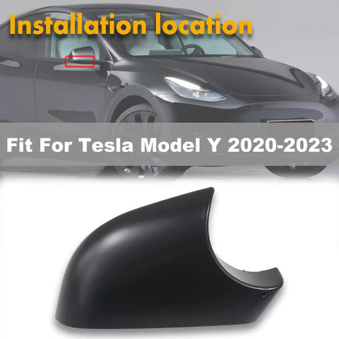 Shop Spec Right Side Mirror Lower Cover Shell For Tesla Model Y 2020 To 2023 Black aftermarket replacement wing mirror cap trim upgrade.