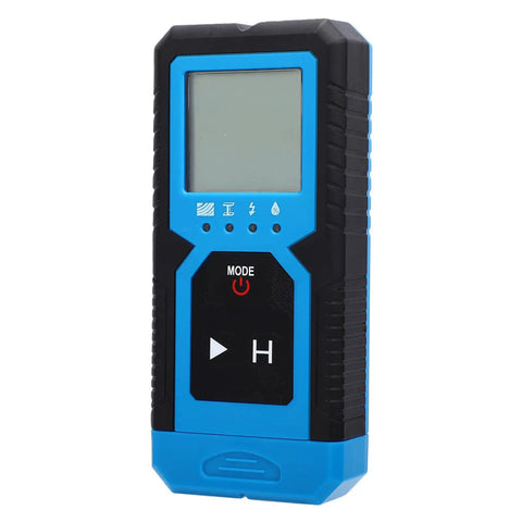ViaGasaFamido Stud Finder Wall Scanner with 5 Detection Modes up to 2.36, blue handheld device, digital display, ergonomic design.