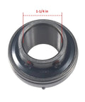 Close-up of Go Kart Live Axle Bearing Kit 1 1/4 Inch showing durable steel construction and 3-hole design.