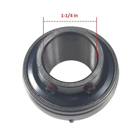 Close-up of Go Kart Live Axle Bearing Kit 1 1/4 Inch showing durable steel construction and 3-hole design.
