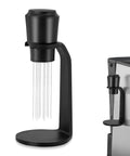 Magnetic WDT Tool for Espresso Machines with aluminum alloy build, blunt polished needles, and magnetic storage on a stand.