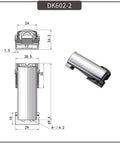 Heavy Duty Adjustable 304 Stainless Steel Toggle Draw Latch With Strong Hasp Lock For Toolboxes Trunks And Cabinets Durable Secure Fastener dimensions diagram.