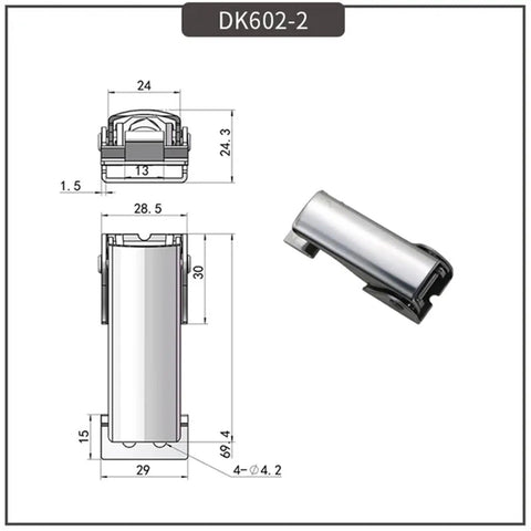 Heavy Duty Adjustable 304 Stainless Steel Toggle Draw Latch With Strong Hasp Lock For Toolboxes Trunks And Cabinets Durable Secure Fastener dimensions diagram.