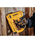 Heavy Duty Electric 5 In 1 Multi Tacker for DIY projects used on wood, drives staples, brads, and pins with wire guide.