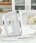 Powerful 220W 5-Speed Hand Mixer With Extra-Long Dishwasher-Safe Beaters, 60-Inch Swivel Cord, Easy One-Touch Speed Control, HM-50 White