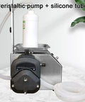 Peristaltic pump with silicone tube and liquid container on a digital scale for liquid filling applications. Straight Up Heavy Duty Liquid Filling Machine Automatic Digital Scale Bottle Filler With Peristaltic Pump For Cosmetics Oils And Juices Runs Smooth Handles 10G To 10Kg Precision Weighing Design.