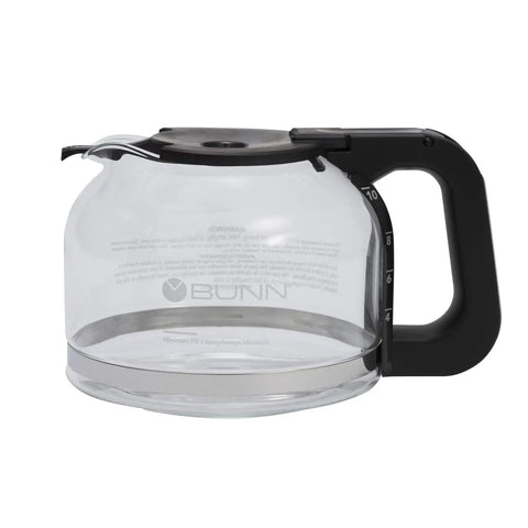 Drip Free 10 Cup Coffee Carafe With Arc Pour Lid And Spout Delivers The Cleanest Pour On The Market, no spill markings visible