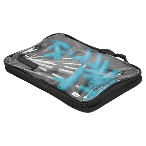 Top Tier 9Pcs T Handle Wrench Sets Featuring Long Arm Hex Key Tools With Storage Rack And Double Tips For Hardcore Home Repair And Mechanics Who Need Steel Screw Tightening Gear That Never Fails in zip case