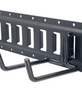 Heavy Duty E Track Shovel Hanger 4 Pack For Long Handled Tools Steel Double J Hook Tool Organizer in black steel