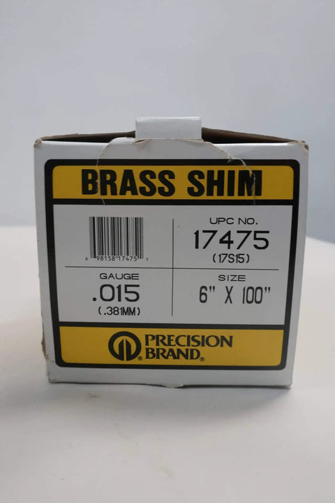 Brass Shim Stock Roll 6 Inch By 100 Inch 0.015 Inch Thick Shop Ready Pro Grade Metal Shims box front view