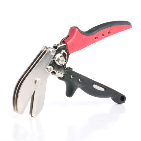 Offset Five Blade Duct Crimper For Tight Quarters And Overhead Runs One And Five Eighths Inch Double Crimp HVAC Duct Tool side view