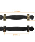 4 Pack Black PU Leather Drawer Pulls 7.6 Inch Vintage Leather Cabinet Handles With Mounting Screws For Cabinets, Dressers, And Suitcases