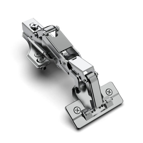 Close-up view of 2 Pack 175 Degree Soft Close Hinges For Corner Cabinets With Clip On Plates and multi pivot design