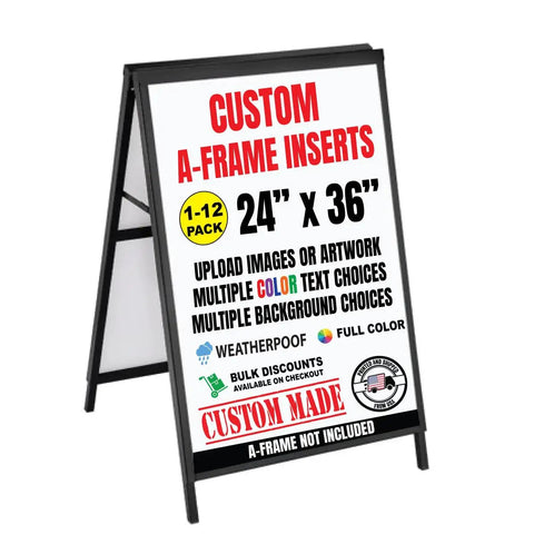 A Frame Sign Board 24 By 36 Inch Weatherproof Outdoor Sandwich Sign With Full Color Prints And Text Inserts For Business