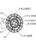 D11 Harmonic Reducer For Industrial Robot Manipulator Arm Joint With Hollow Transmission Design. Detailed technical drawing showing dimensions.