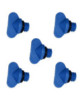 Engine Block Drain Plug Kit For Boats Replaces OEM 18 4226 And 22 806608A02 Pack Of 5 with durable blue plugs and O-rings.