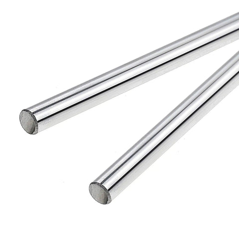Close-up of two pack of 8mm by 200mm steel linear motion rod shaft guides perfect for 3D printers CNC machines and DIY craft builds