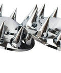 Chrome ABS Axle Cover Kit for 10 Hole Wheels 11 1/4 Inch Bolt Circle Universal Fit with removable spiked center caps.