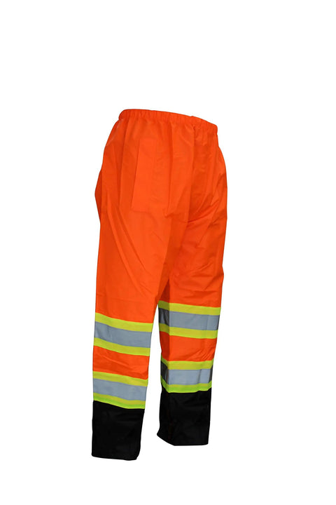High Visibility Rain Suit With Jacket And Pants Class 3 ANSI ISEA 107 2015 Orange XL Waterproof Oxford Shell Pants
