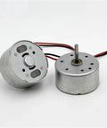 Mini DC Spindle Motor 5V 6V 9V 12V 6500RPM Low Current For Solar Power Models 24mm Round Shaft side and top view
