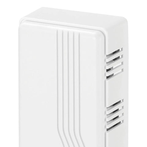 Two Melodies Wired Mechanical Doorbell Chime With Ding Dong Or Ding Melodies, White Plastic, Side View, Vertical Mount