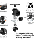 Heavy Duty Leveling Casters With Ratchet Handle Set Of 4 Industrial Casters 2200 Lbs Capacity 2 Inch Adjustable Nylon Wheels diagram