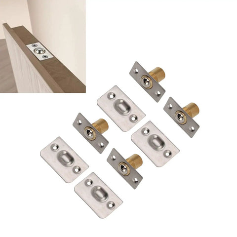 Solid Brass Closet Door Ball Catch Latch Set With Rust Resistant Stainless Steel Finish magnetic hardware for cabinets