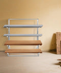Dang Tough Heavy Duty Adjustable Cantilever Storage Rack Holds 440 Pounds, freestanding with metal frame and wooden shelves.