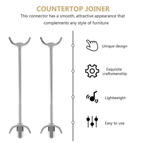Pack Of Ten Heavy Duty Galvanized Steel Countertop Joint Connector Bolts Built For Butcher Block Counters And Kitchen Cabinets Providing A No Sweat Install With Rock Solid Security, two smooth connecters image with attractive design.