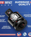 Two Piece 1/2 Inch Female To 3/8 Inch Male Impact Socket Adapter Set, Chrome Molybdenum Alloy Steel, close-up view