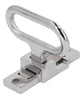 Side view of WIHFHGZ 316 stainless steel folding foot pedal for boat trailers and RVs; chrome finish.
