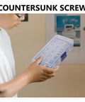Person holding Laptop Repair Screw Kit 500 Pieces With Flat Head Self Tapping Machine Screws In Carbon Steel box