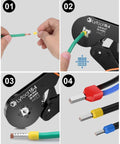Ferrule Crimping Tool Kit For Wire And Terminal Ferrules, Square Jaw Crimpers With Ratchet in use on wires and connectors